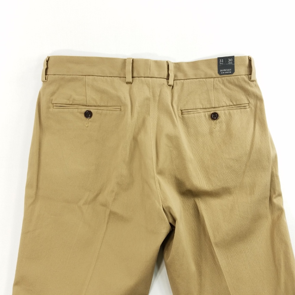 J Crew Bowery Stretch Slim Mens Khaki Chino Pants - Picture 7 of 8